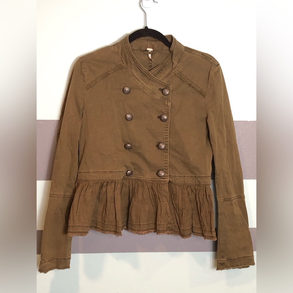 Free People Ruffle Hem Military Jacket - Picture 2 of 6